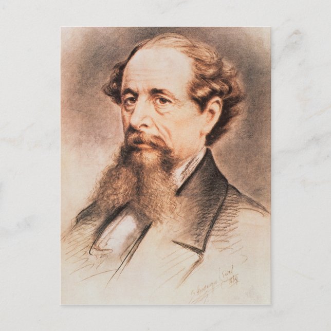Portrait of Charles Dickens, 1869 Postcard (Front)