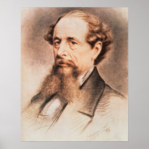 Portrait of Charles Dickens, 1869 Poster