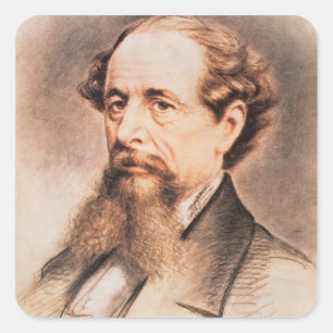 Portrait of Charles Dickens, 1869 Square Sticker