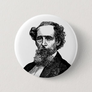 Portrait of Charles Dickens 6 Cm Round Badge