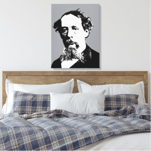 Portrait of Charles Dickens Canvas Print