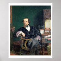 Portrait of Charles Dickens (oil on canvas)