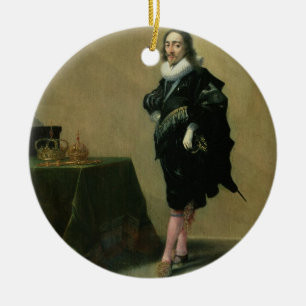 Portrait of Charles I (1600-49) 1632 (oil on panel Ceramic Tree Decoration