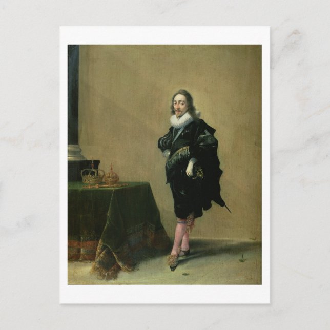 Portrait of Charles I (1600-49) 1632 (oil on panel Postcard (Front)