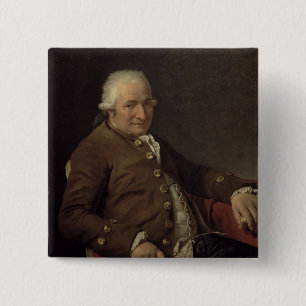 Portrait of Charles-Pierre Pecoul, 1784 (oil on ca 15 Cm Square Badge