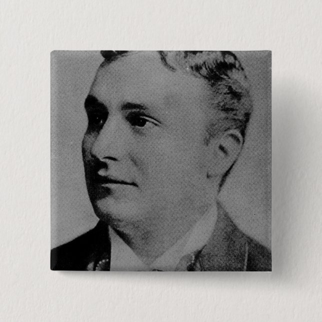 Portrait of Charles Spencer Chaplin, Sr 15 Cm Square Badge (Front)