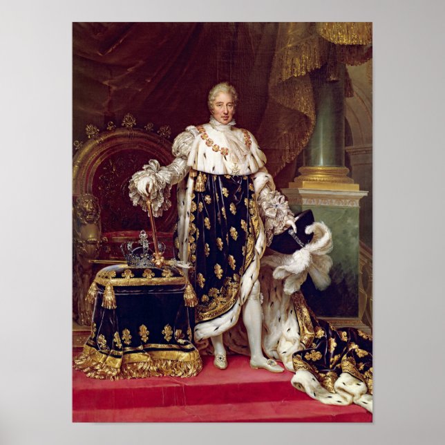 Portrait of Charles X  in Coronation Robes, 1827 Poster (Front)
