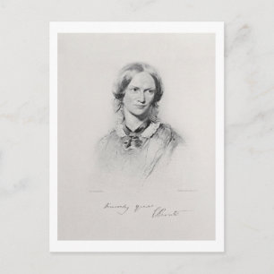 Portrait of Charlotte Bronte, engraved by Walker a Postcard