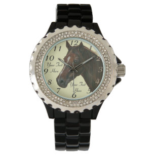 portrait of chestnut mare equine art brown horse watch
