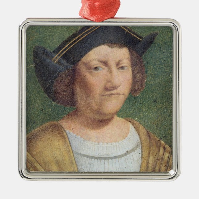 Portrait of Christopher Columbus Metal Tree Decoration (Front)