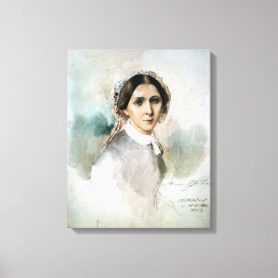 Portrait of Clara Schumann 1853 Canvas Print