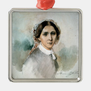 Portrait of Clara Schumann  1853 Metal Tree Decoration