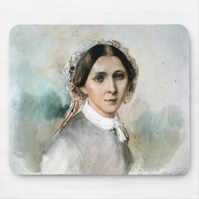 Portrait of Clara Schumann  1853 Mouse Mat (Front)