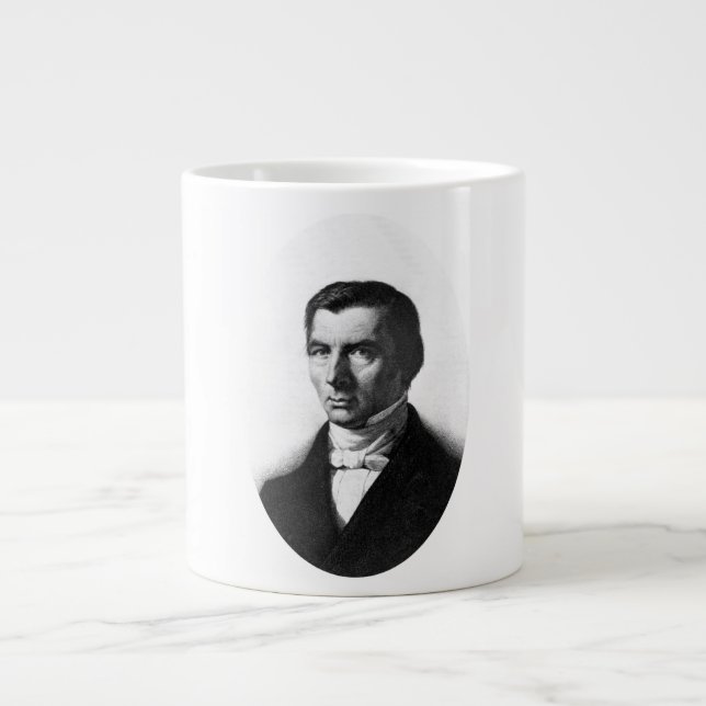 Portrait of Classical Liberal Frederic Bastiat Large Coffee Mug (Front)