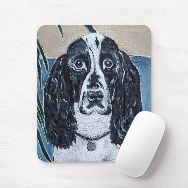 Portrait of Cocker Spaniel Painting by Alfred Fox Mouse Mat (With Mouse)