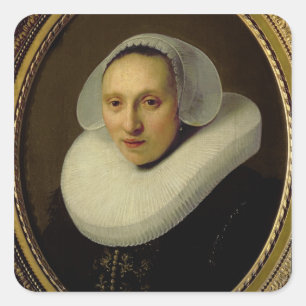 Portrait of Cornelia Pronck, Wife of Albert Cuyper Square Sticker