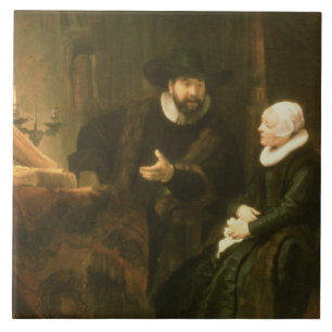Portrait of Cornelius Anslo and his Wife, 1641 (oi Tile