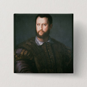 Portrait of Cosimo I de'Medici, 16th century 15 Cm Square Badge