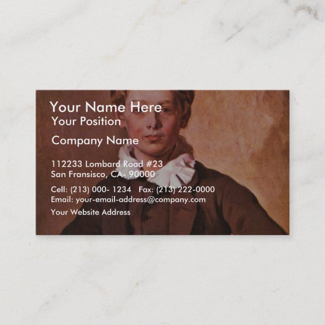 Portrait Of Count Hans Haubold Von Einsiedel By Ra Business Card (Front)