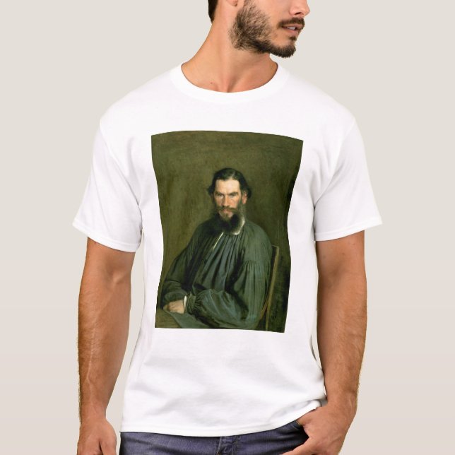 Portrait of Count Lev Nikolaevich Tolstoy  1873 T-Shirt (Front)