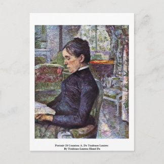 Portrait Of Countess A. De Toulouse-Lautrec Postcard