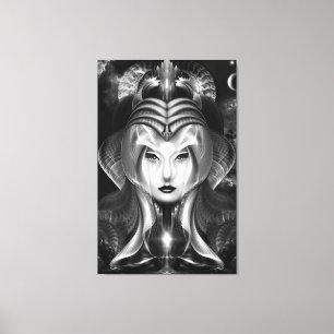 Portrait Of Cyiria Midnight Bright Canvas Print