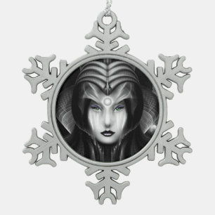 Portrait Of Cyiria Midnight Snowflake Ornament