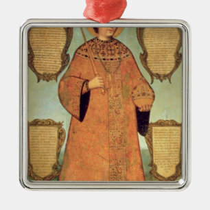 Portrait of Czar Fyodor Alexeevich Metal Tree Decoration