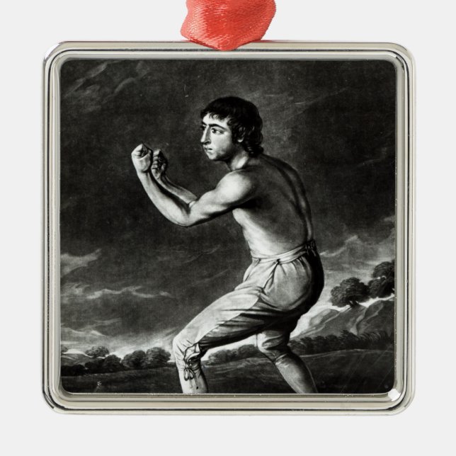 Portrait of Daniel Mendoza Metal Tree Decoration (Front)