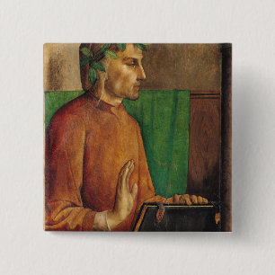 Portrait of Dante Alighieri , c.1475 15 Cm Square Badge