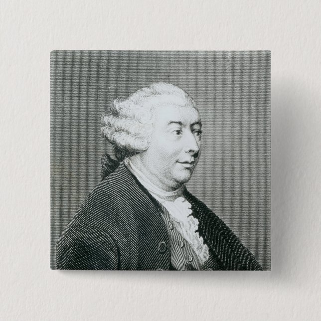 Portrait of David Hume 15 Cm Square Badge (Front)