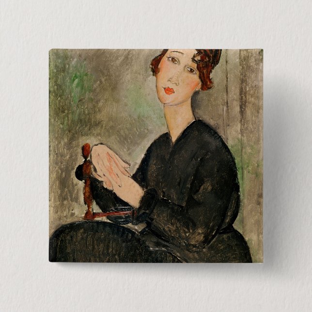 Portrait of Dedie Hayden, 1918 15 Cm Square Badge (Front)