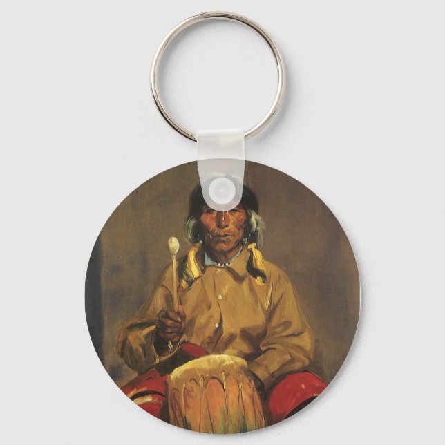 Portrait of Dieguito Roybal by Robert Henri Key Ring (Front)