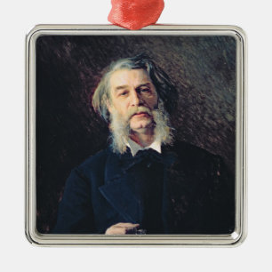 Portrait of Dmitri Vasilievich Grigorovich Metal Tree Decoration