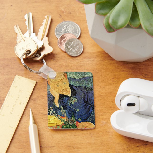 Portrait of Doctor Gachet by Vincent van Gogh Key Ring (Desk)