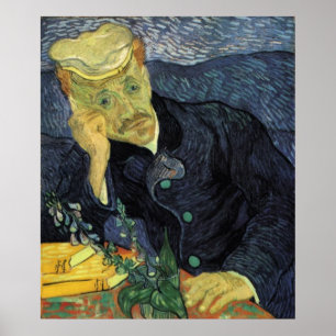 Portrait of Doctor Gachet, Vincent van Gogh Poster