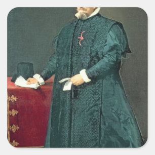 Portrait of Don Diego de Corral y Arellano Square Sticker
