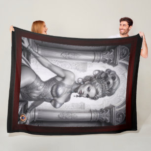 Portrait Of Drusella Arkaevis AI Art by Xzendor7 Fleece Blanket