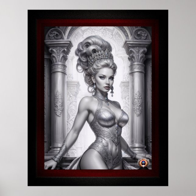 Portrait Of Drusella Arkaevis AI Art by Xzendor7 Poster (Front)