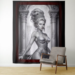 Portrait Of Drusella Arkaevis AI Art by Xzendor7 Tapestry