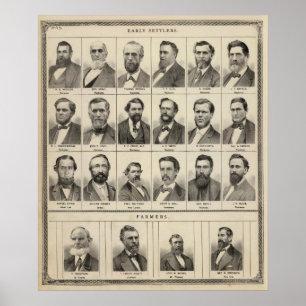 Portrait of Early Settlers and Farmers, Minnesota Poster