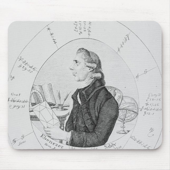 Portrait of Ebenezer Sibly surrounded Mouse Mat (Front)