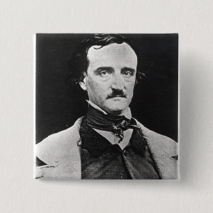 Portrait of Edgar Allan Poe 15 Cm Square Badge