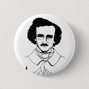 Portrait of Edgar Allan Poe 6 Cm Round Badge
