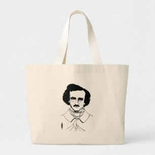 Portrait of Edgar Allan Poe Large Tote Bag