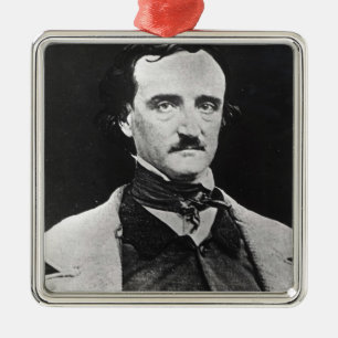 Portrait of Edgar Allan Poe Metal Tree Decoration