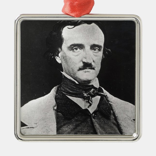 Portrait of Edgar Allan Poe Metal Tree Decoration (Front)