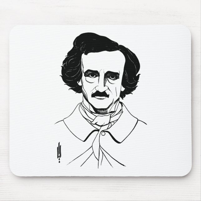 Portrait of Edgar Allan Poe Mouse Mat (Front)