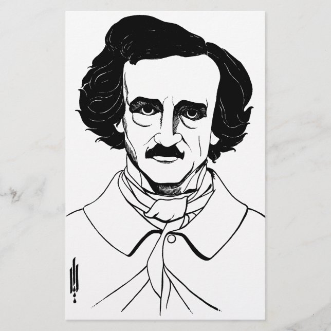 Portrait of Edgar Allan Poe Stationery (Front)