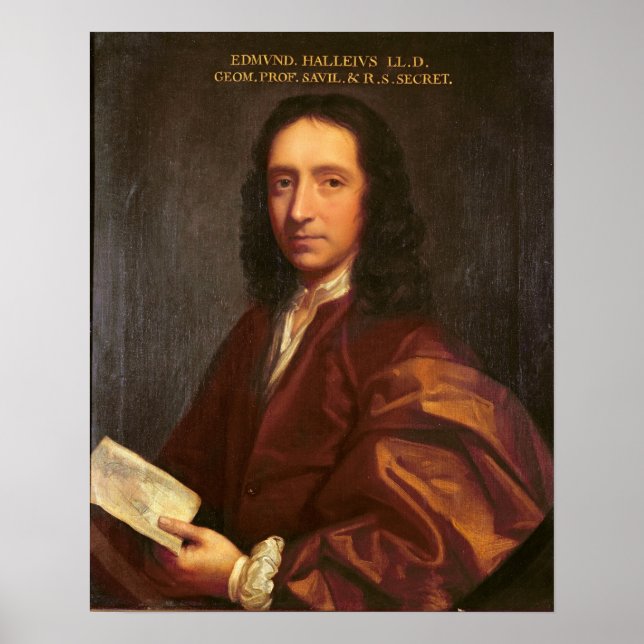 Portrait of Edmond Halley, c.1687 Poster (Front)